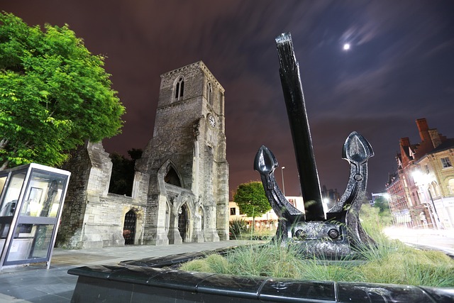 Ruins of Holyrood Church in Southampton, United Kingdom