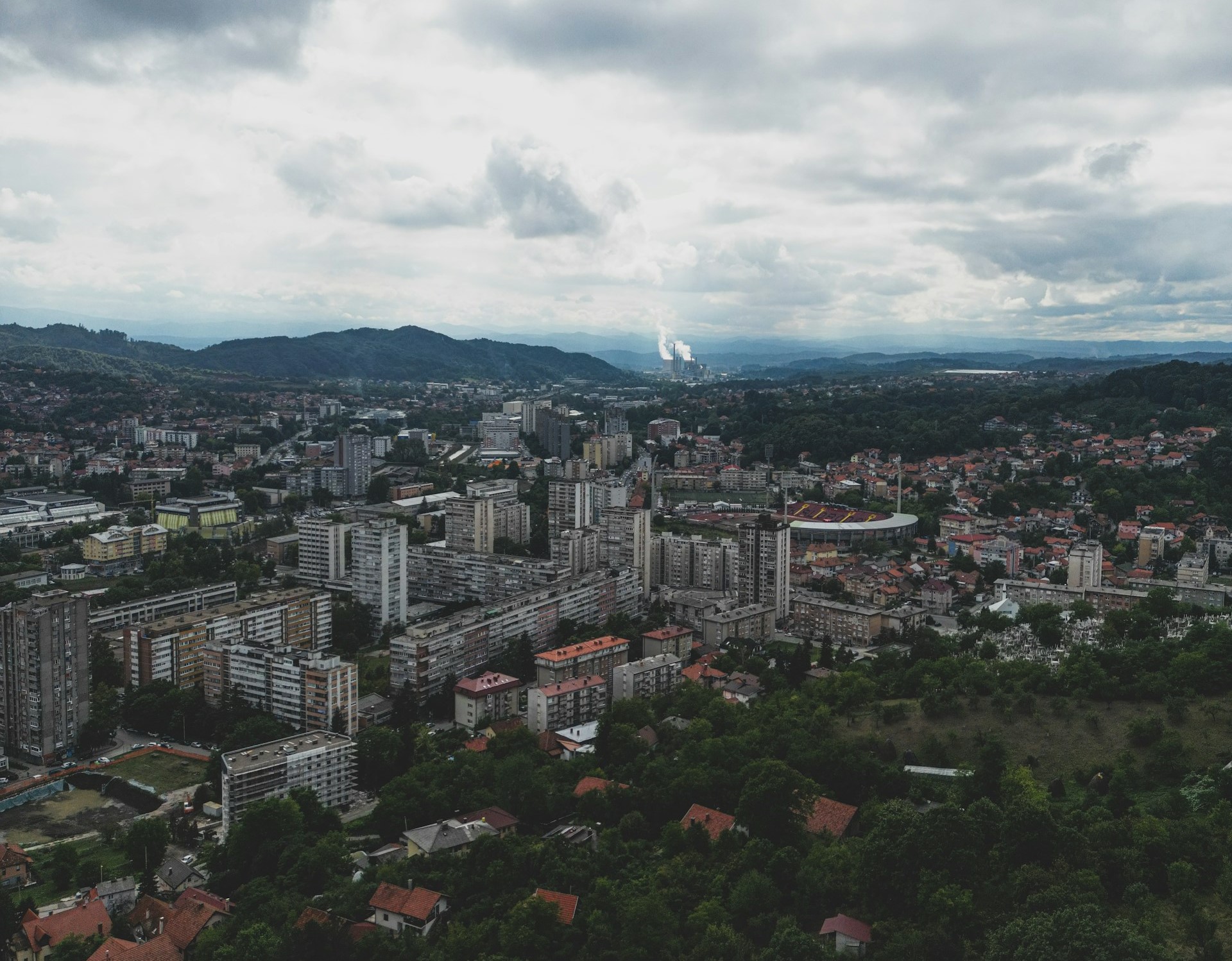 City view of Tuzla, Bosnia and Herzegovina