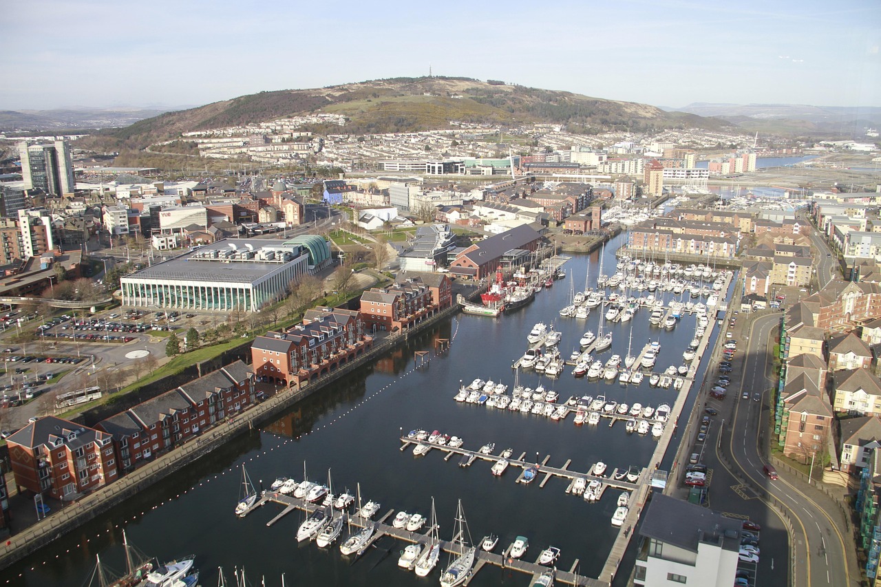 City view of Swansea, United Kingdom